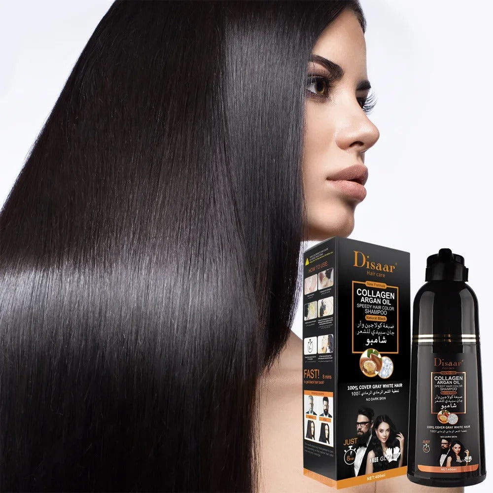 SHAMPO ANTI-CANA NEGRO CON COLAGENO Y ACEITE ARGAN