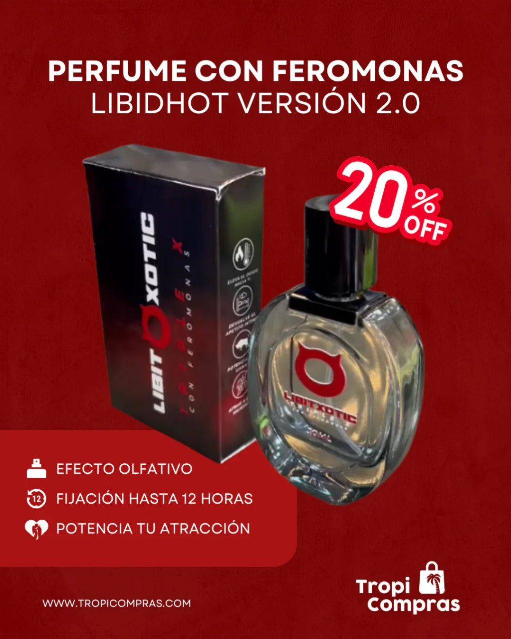 PERFUME DE FEROMONAS LIBIDHOT VERSIÓN 2.0 MEJORADA LA PRESENTACIÓN Y LA FIJACIÓN HASTA POR 12 HORAS