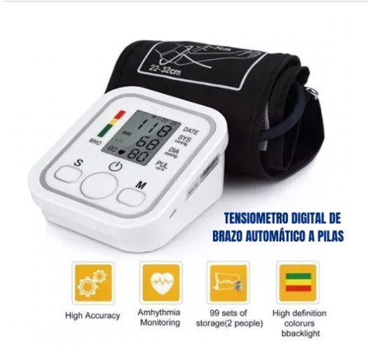 TENSIOMETRO DIGITAL DE BRAZO AUTOMÁTICO A PILAS